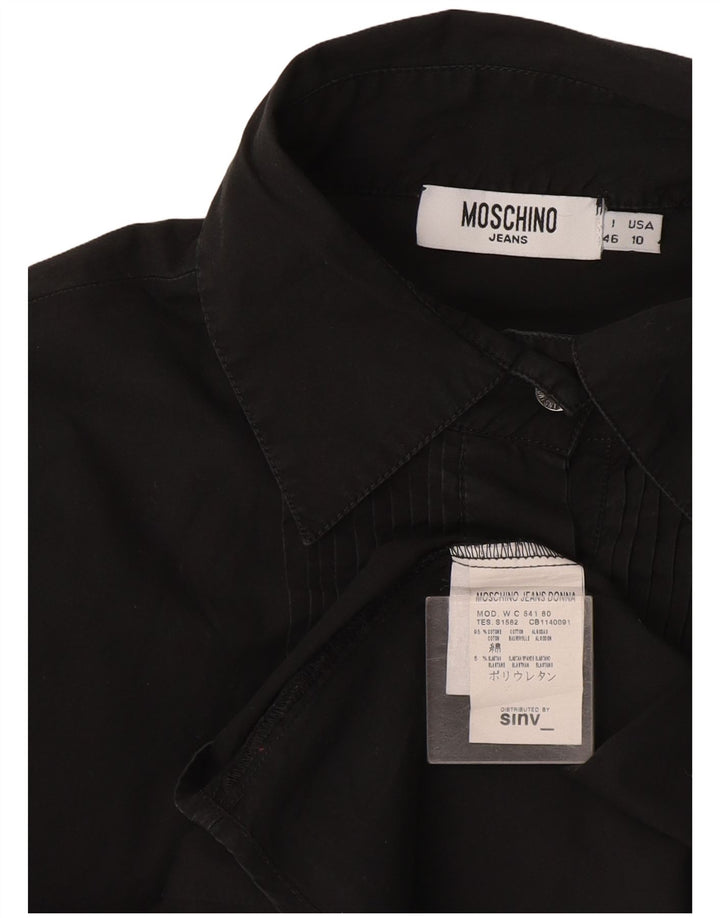 Женская рубашка с оборками спереди Moschino IT 46, большой серый хлопок