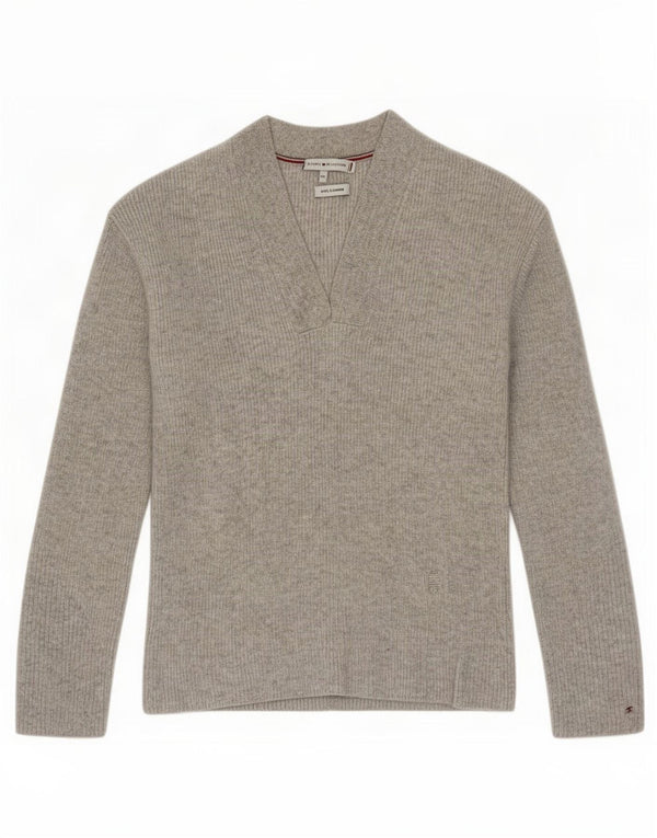Женский джемпер с v-образным вырезом Tommy Hilfiger UK 4 XS, серая шерсть