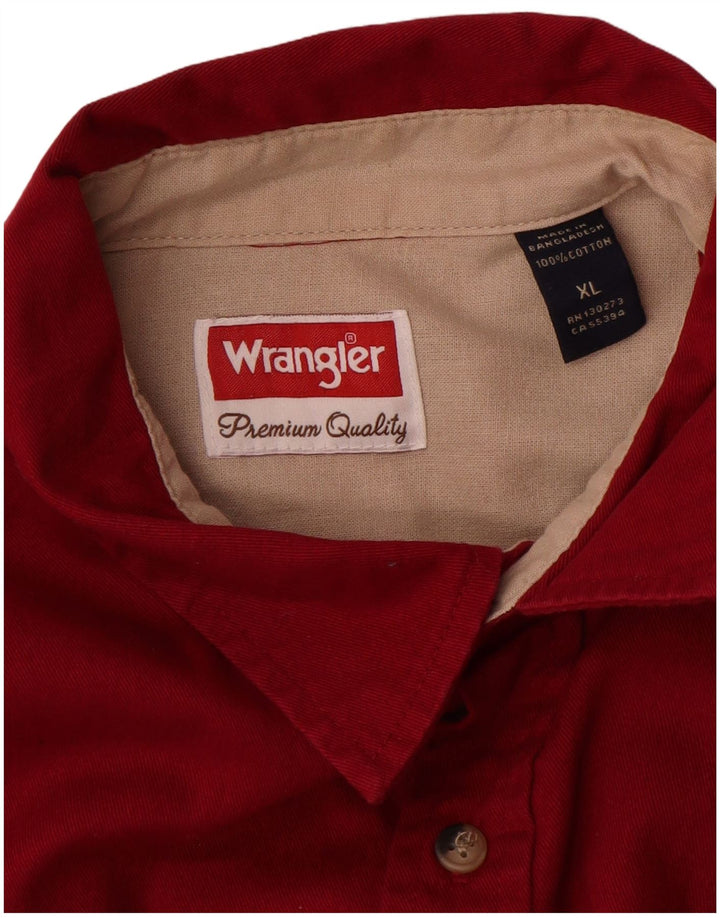 Мужская рубашка Wrangler XL красная, хлопок