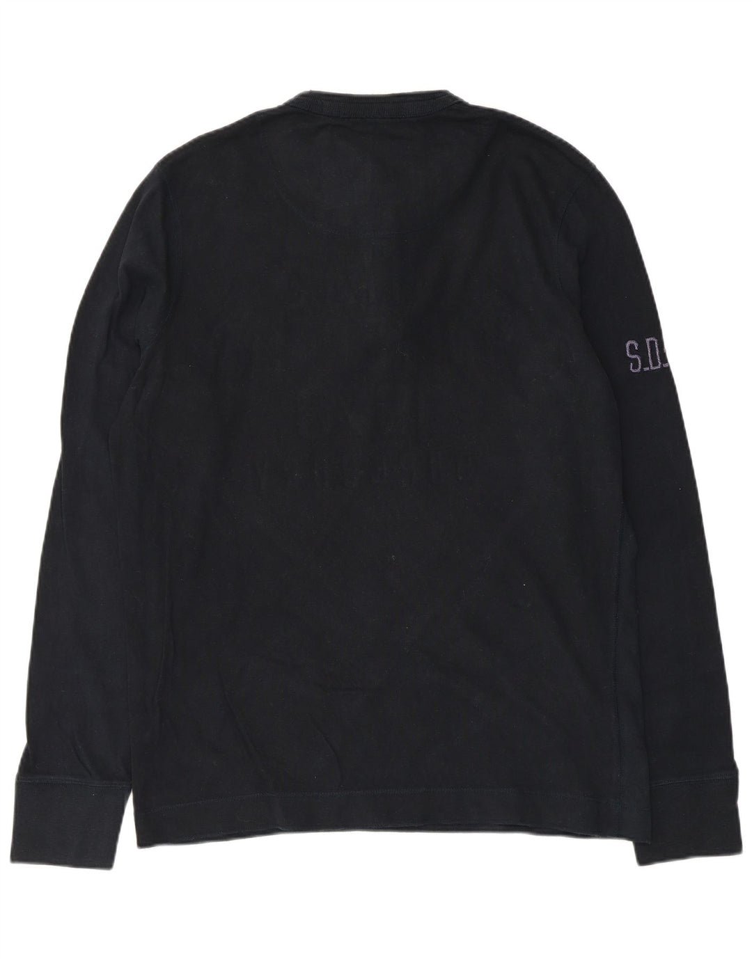 Мужской топ с рисунком Superdry с длинным рукавом XL, темно-синий, хлопок