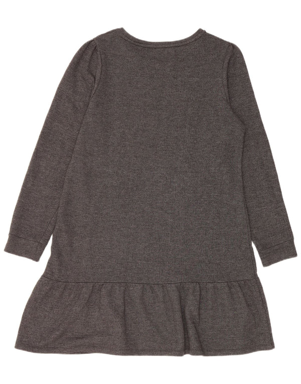 White Stuff Womens Long Sleeve Jumper Dress UK 14 Large Grey Cotton