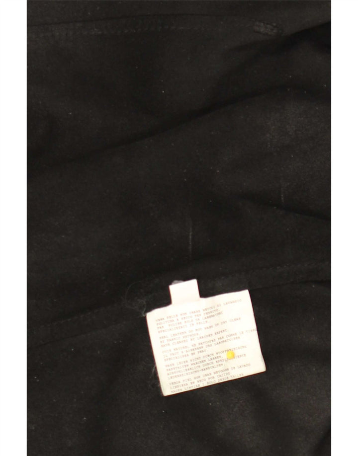 Винтажная женская кожаная рубашка IT 50 XL черная