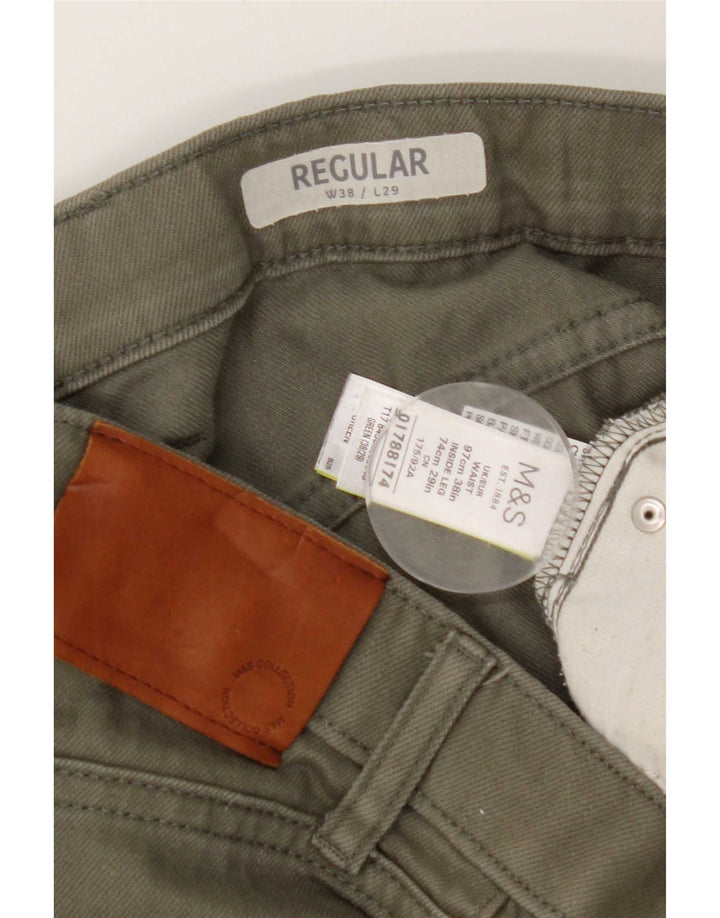 Женские прямые джинсы Marks & Spencer W38 L29, зеленый хлопок