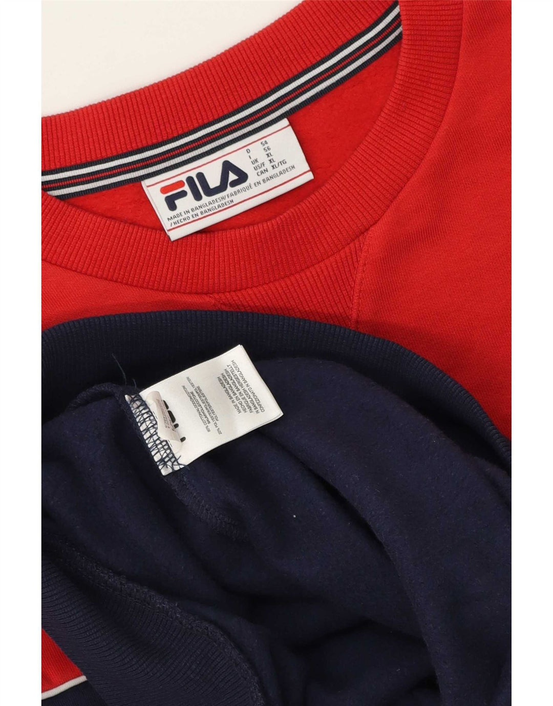 Мужской свитшот Fila, джемпер XL, красный, хлопок с цветными блоками