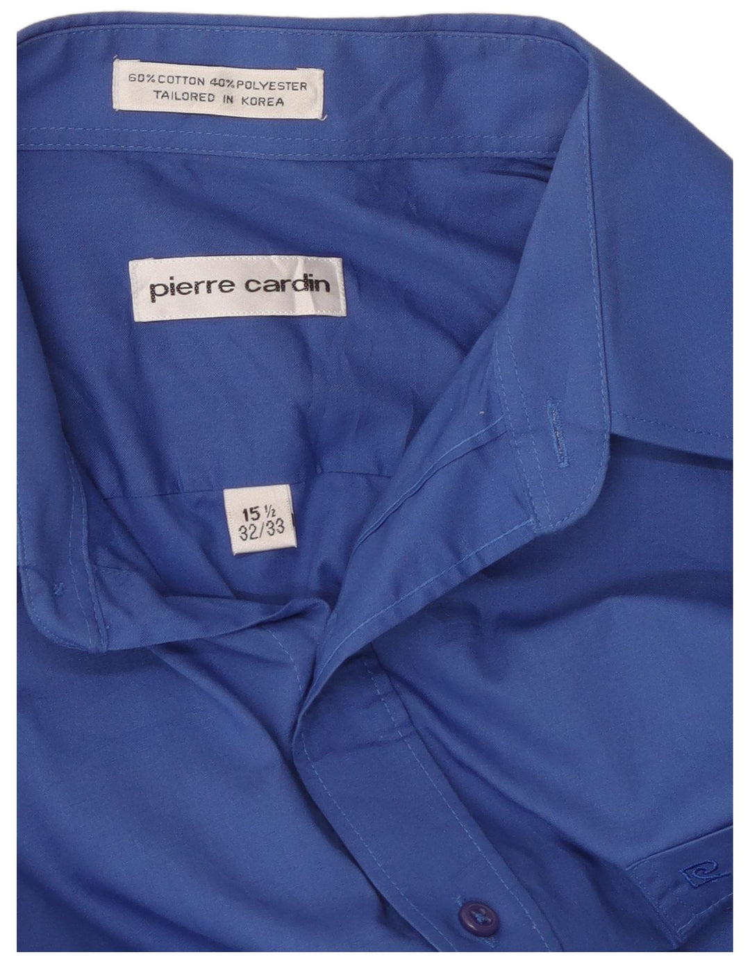 Рубашка мужская PIERRE CARDIN, размер 15, 1/2, средний синий, хлопок