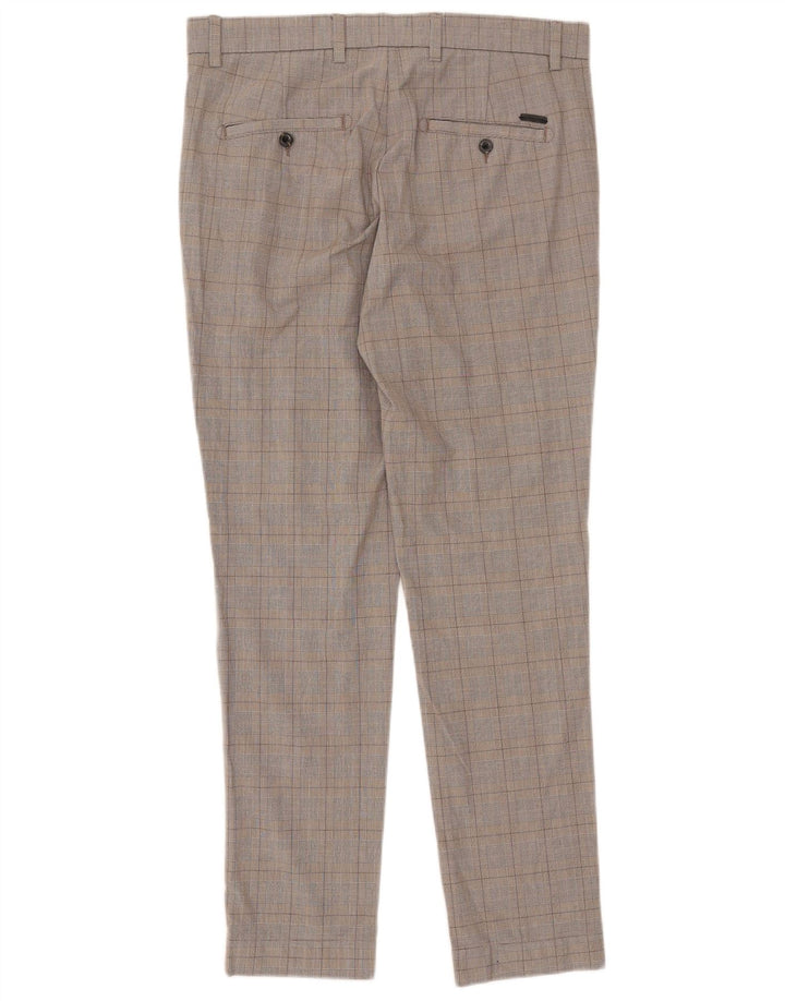 Мужские брюки узкого кроя Jack & Jones W33 L32 серые в клетку
