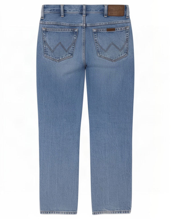 Мужские прямые джинсы Wrangler стандартного кроя W33 L30, синий хлопок