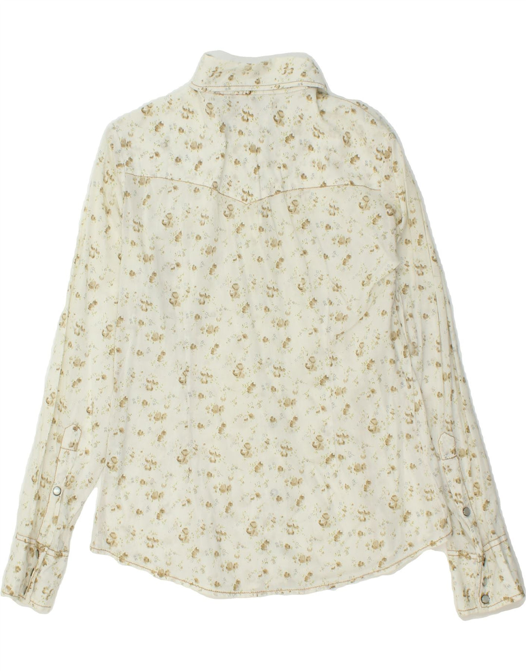 MARLBORO CLASSICS Womens Regular Fit Shirt UK 14 Medium White Floral Vintage Marlboro Classics and Second-Hand Marlboro Classics from Messina Hembry 