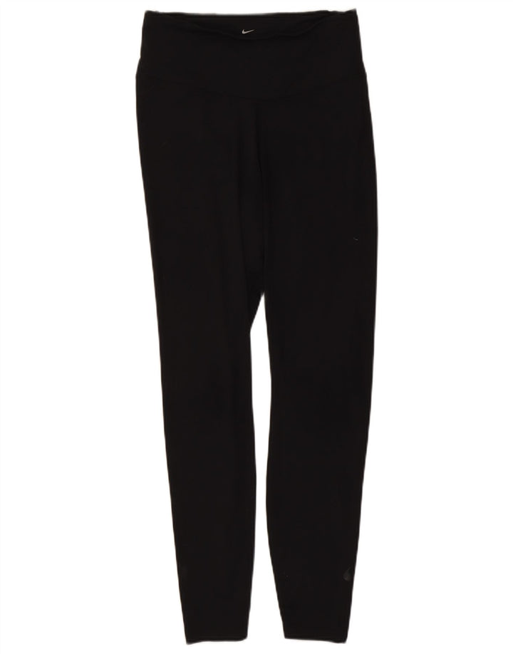 Женские леггинсы Nike Dri Fit UK 12, средний черный нейлон