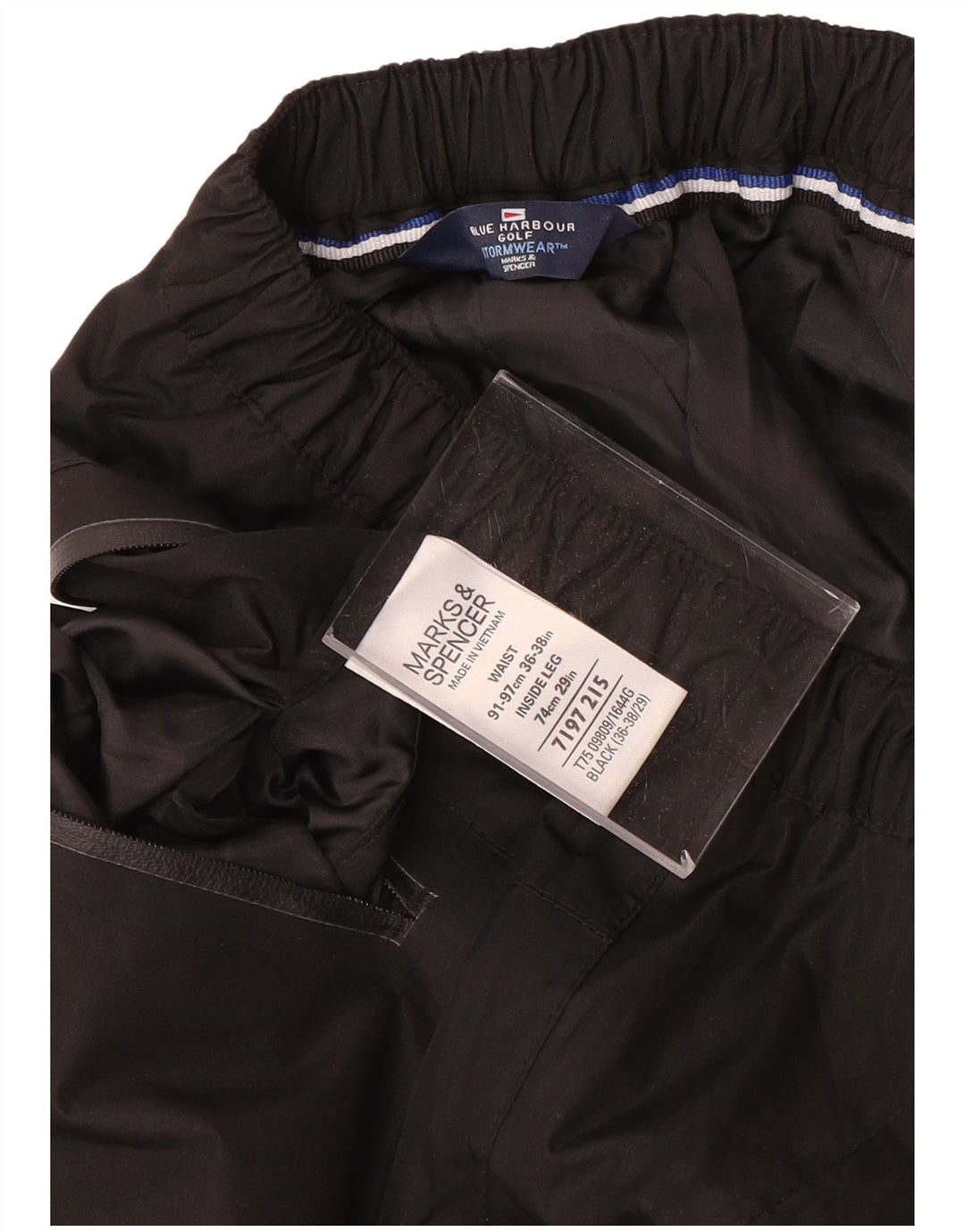 Мужские прямые повседневные брюки Marks & Spencer Blue Harbor W36 L28 черные