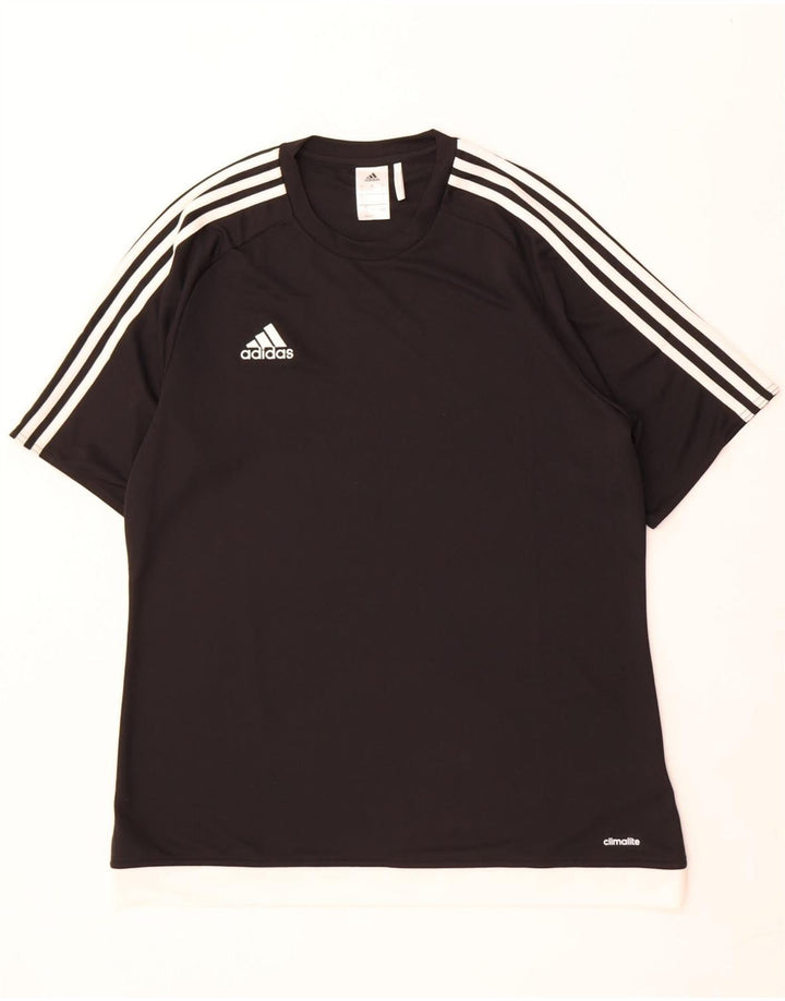Мужская футболка Adidas Climalite, большой черный полиэстер с цветными блоками