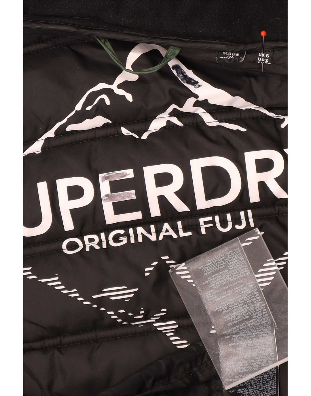 Женское пуховое пальто с капюшоном Superdry UK 6 XS, зеленый полиэстер