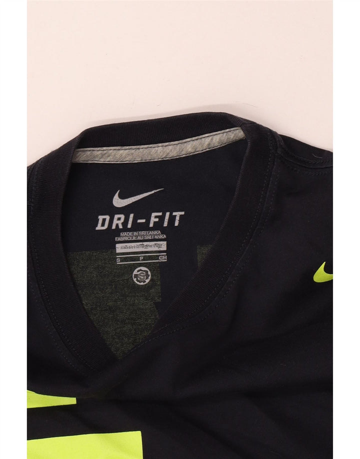 Мужская футболка с графическим принтом Nike Dri Fit, маленький темно-синий