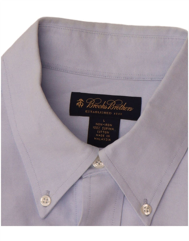 Мужская рубашка Brooks Brothers, большая синяя хлопковая