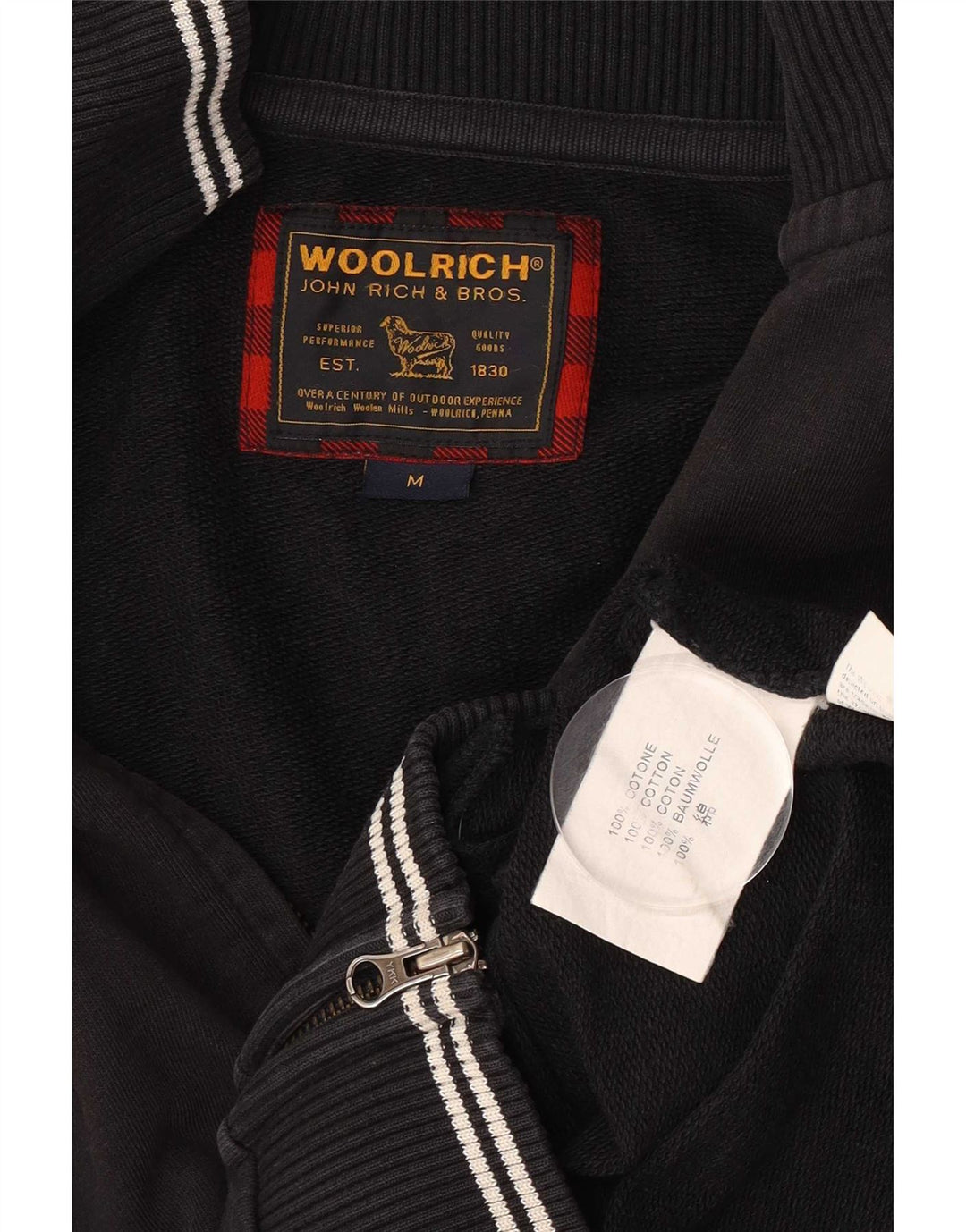 Мужской спортивный костюм Woolrich, верхняя куртка из хлопка среднего размера, черный цвет
