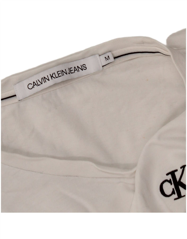 CALVIN KLEIN Женская футболка Top UK 14 Medium White