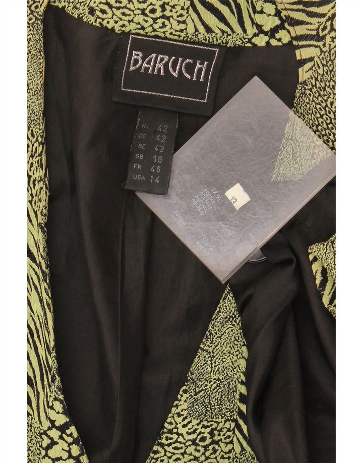 Женский удлиненный пиджак BARUCH UK 16, большой зеленый с животным принтом