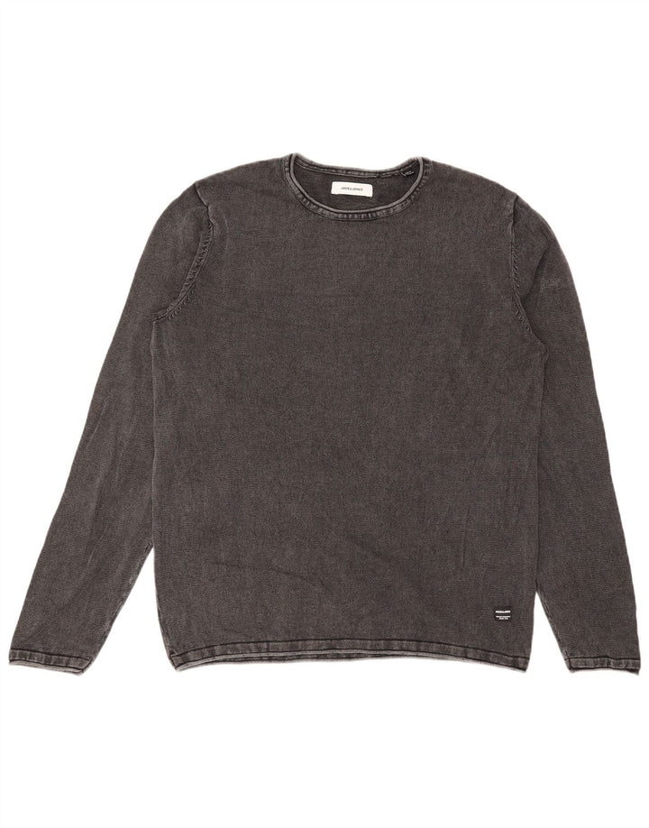 Мужской топ Jack & Jones с длинным рукавом, средний серый хлопок