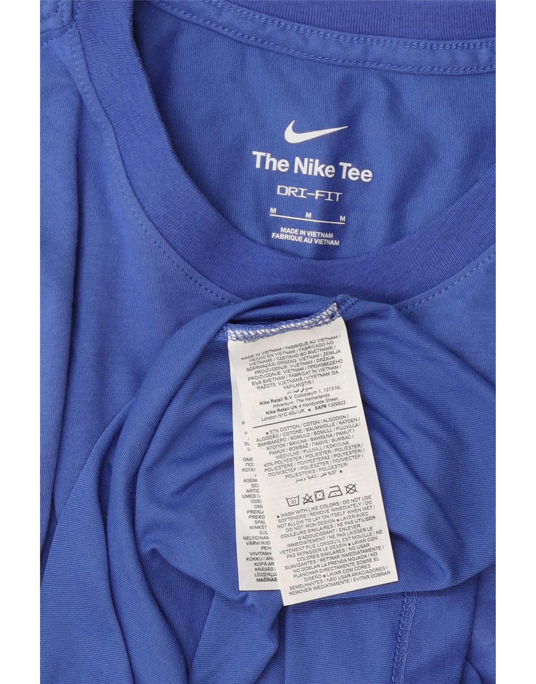 Мужская футболка с рисунком Nike, хлопковый топ среднего синего цвета