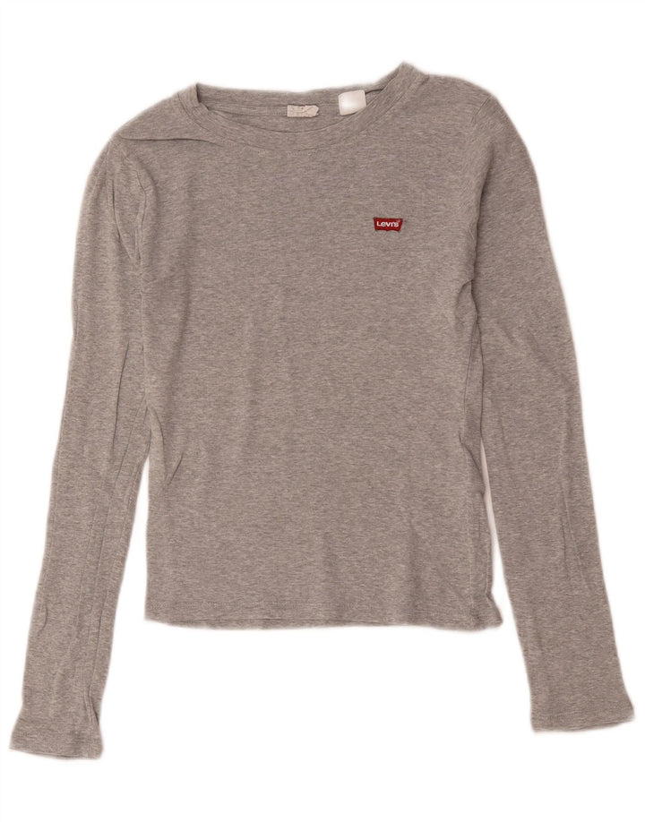 Женский топ Levi's с длинным рукавом UK 2 2XS Серый хлопок