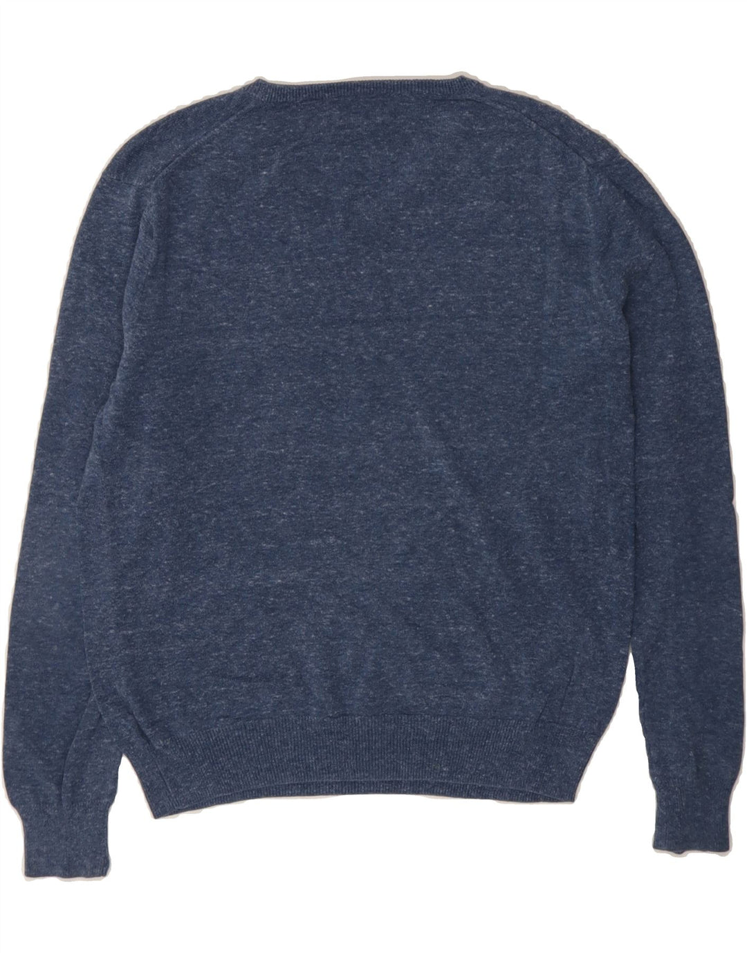 J. CREW Mens V-Neck Jumper Sweater Small Blue Flecked Cotton Vintage J. Crew and Second-Hand J. Crew from Messina Hembry 