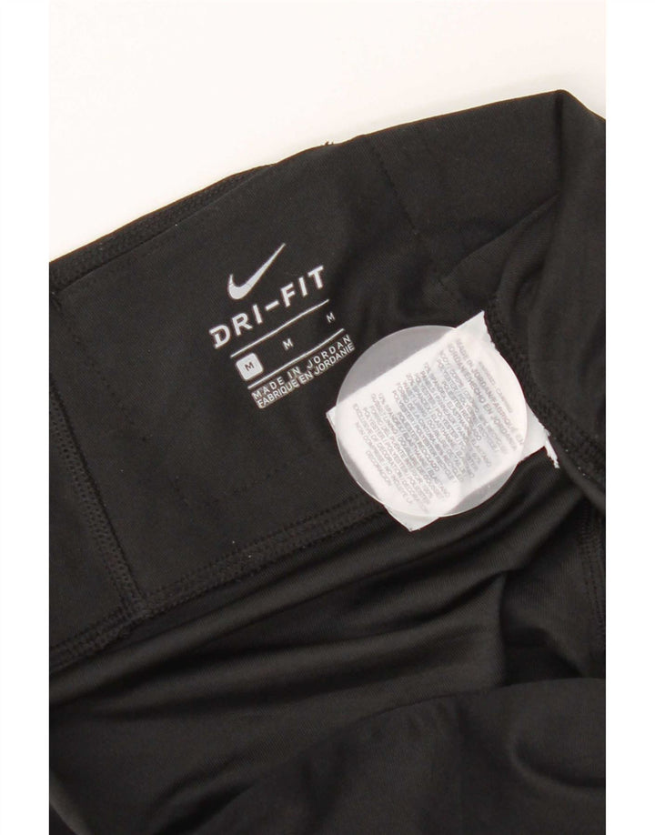 Женские леггинсы Nike Dri Fit UK 14, средний черный, полиэстер с цветными блоками