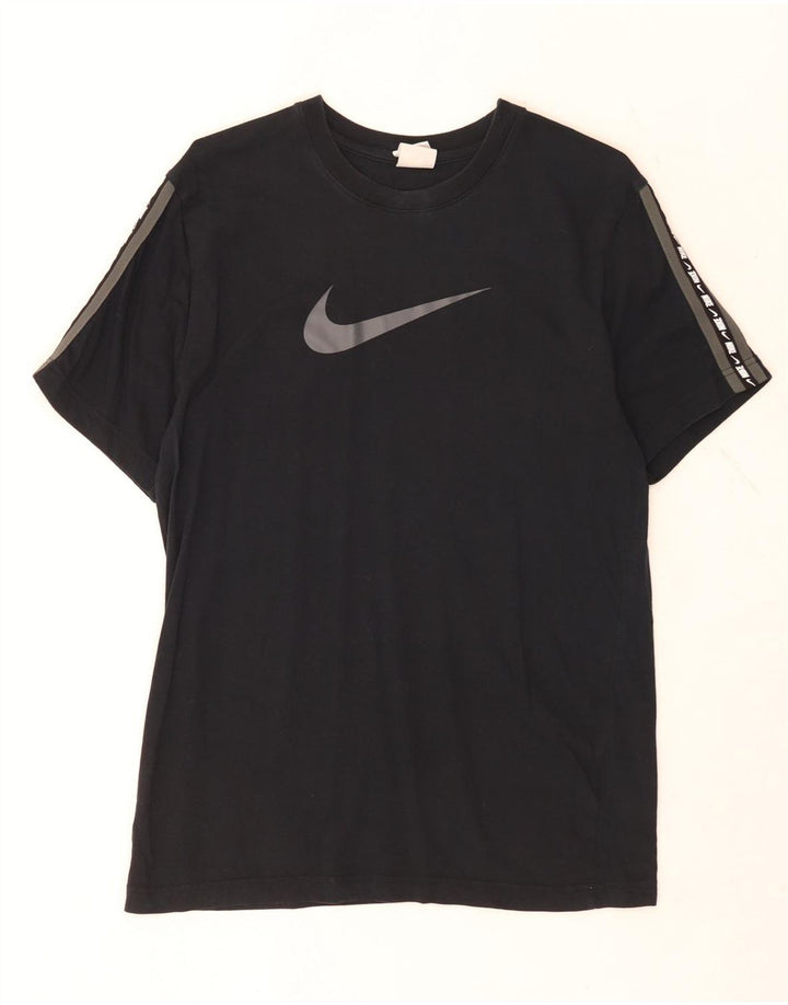 Мужская футболка с графическим рисунком Nike, средний черный хлопок