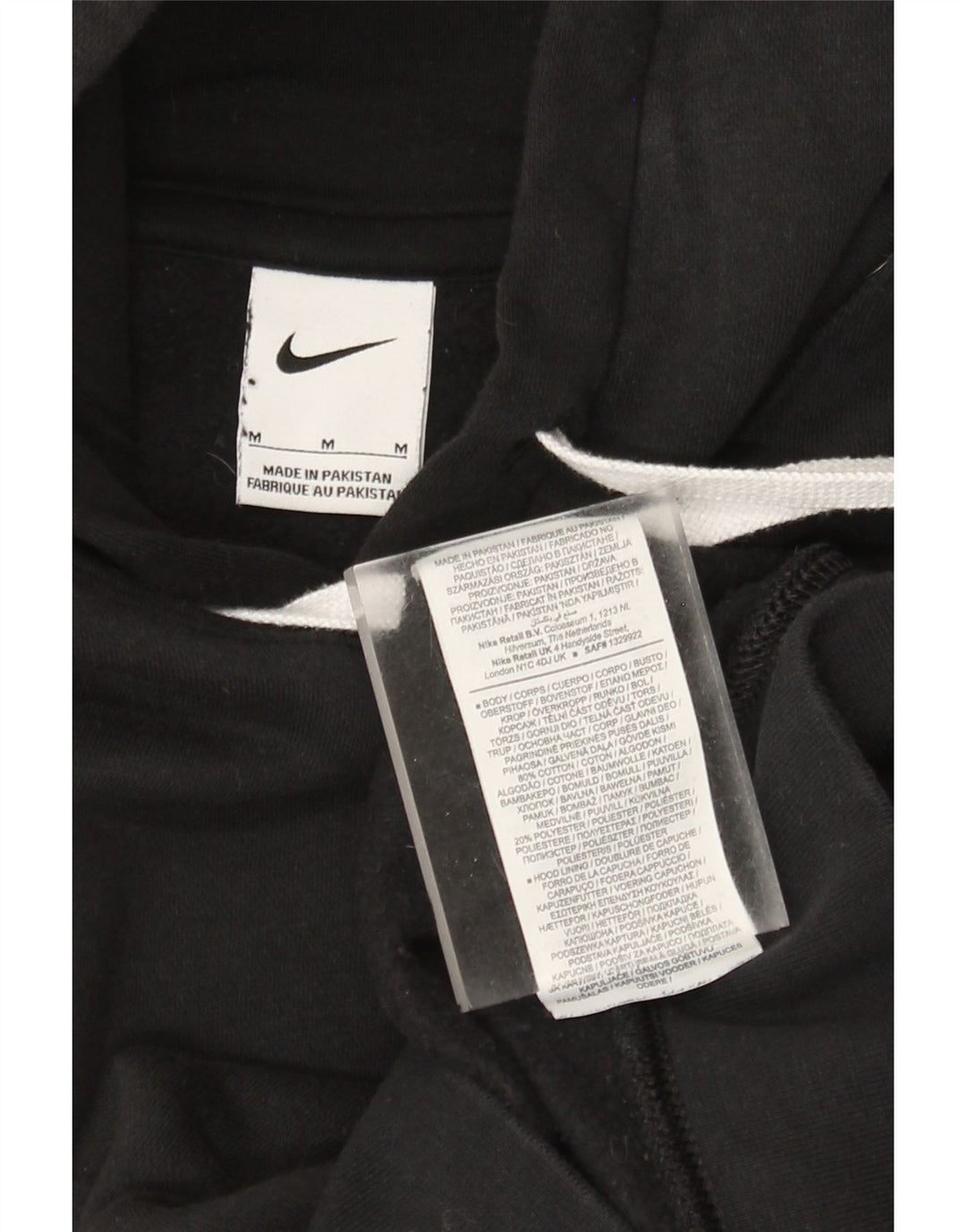 Мужской джемпер с капюшоном Nike, средний черный, хлопок