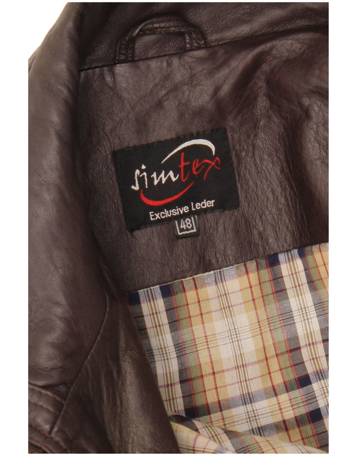 Винтажная мужская кожаная куртка IT 48 Medium Brown Leather