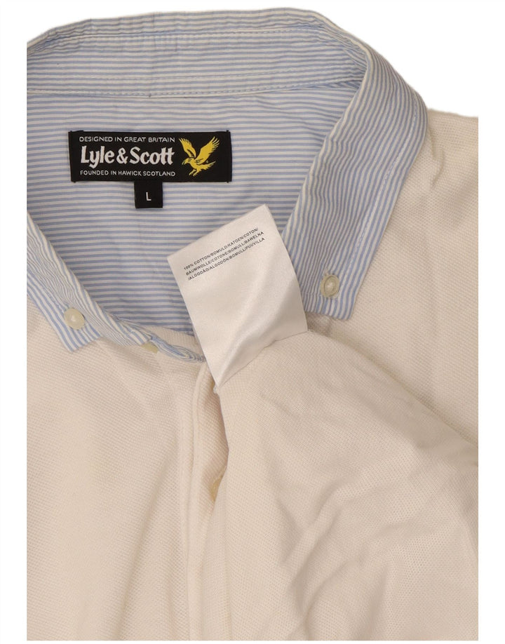 Мужская рубашка поло Lyle & Scott, большой белый хлопок