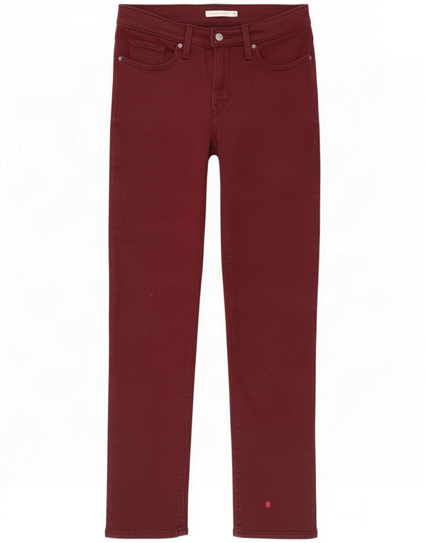 Levi's Женские прямые джинсы 314 Shaping UK 10, маленькие W27 L30 Бордовый