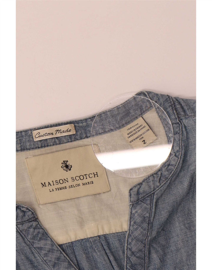 Женский пуловер Maison Scotch US 2 XS, синяя хлопковая рубашка