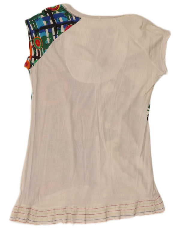 Женская футболка с рисунком Desigual Top UK 18 XL, белая с цветочным принтом