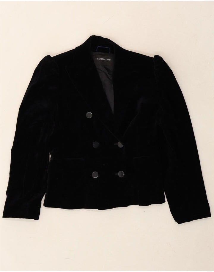 SPORTMAX Womens Crop Double Breasted Blazer Jacket UK 6 XS  Navy Blue Vintage Sportmax and Second-Hand Sportmax from Messina Hembry 