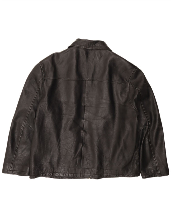 Мужская кожаная куртка VINTAGE UK 44 2XL черная