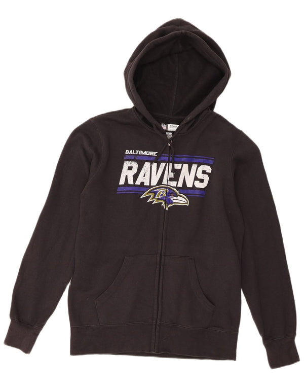 Женский свитер с капюшоном и молнией с графическим рисунком НФЛ Baltimore Ravens UK 10, маленький черный