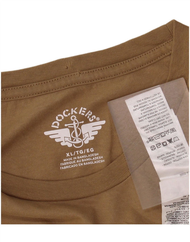Мужская футболка с рисунком Dockers XL, коричневый хлопок