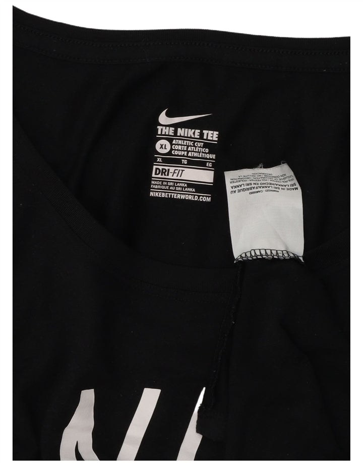 Женский топ с длинным рукавом Nike Athletic Cut, Великобритания 18 XL, черный полиэстер