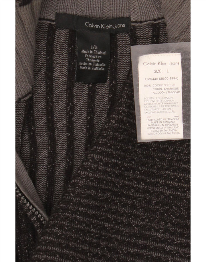 CALVIN KLEIN JEANS Женский кардиган-свитер UK 14, большой серый хлопок