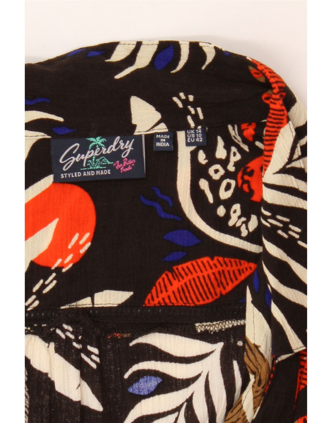 SUPERDRY Womens Playsuit UK 14 Large  Multicoloured Floral Viscose Vintage Superdry and Second-Hand Superdry from Messina Hembry 