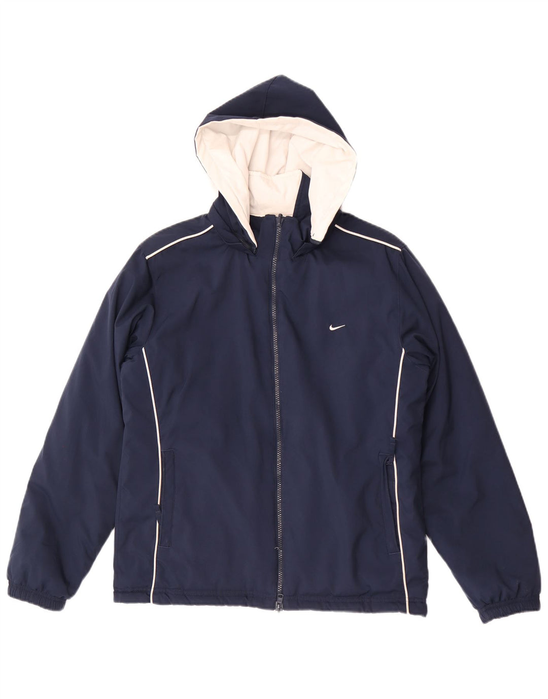 Женская двусторонняя куртка с капюшоном Nike UK 10/12, средний темно-синий цветной блок