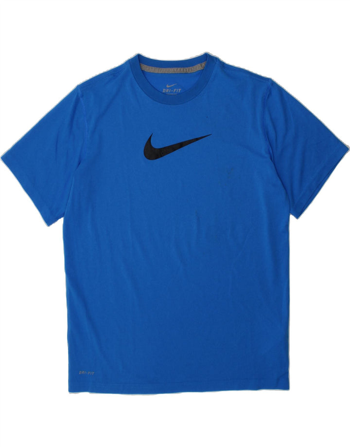 NIKE Boys Dri Fit Graphic T-Shirt Top 12-13 Years Large  Blue Polyester Vintage Nike and Second-Hand Nike from Messina Hembry 