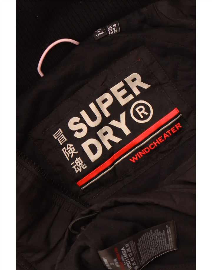 Женская ветровка с капюшоном Superdry UK 10, маленькая черная