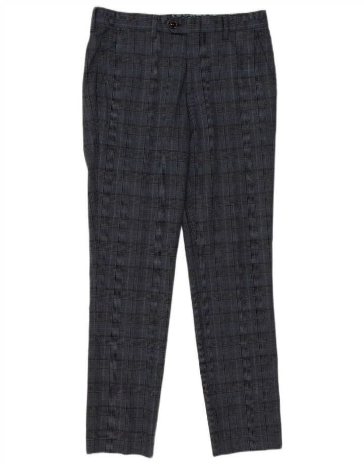 Мужские узкие брюки Ted Baker W32 L31 серые в клетку из полиэстера