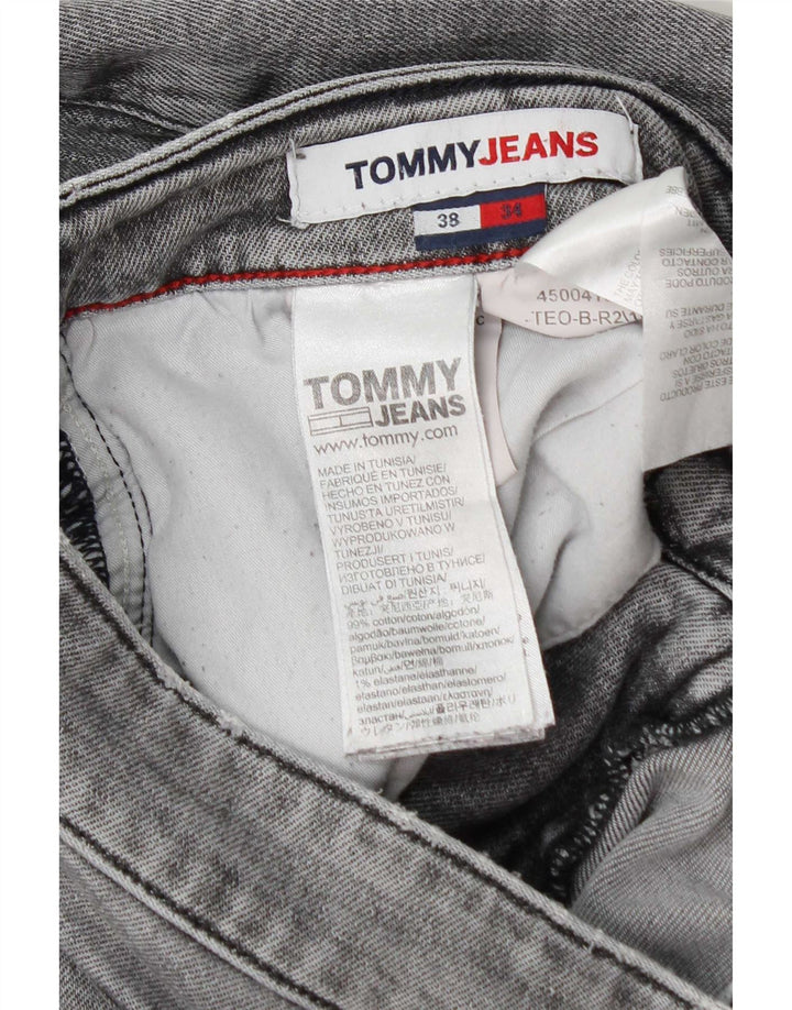Tommy Hilfiger Мужские потертые узкие джинсы W38 L34 Серый хлопок