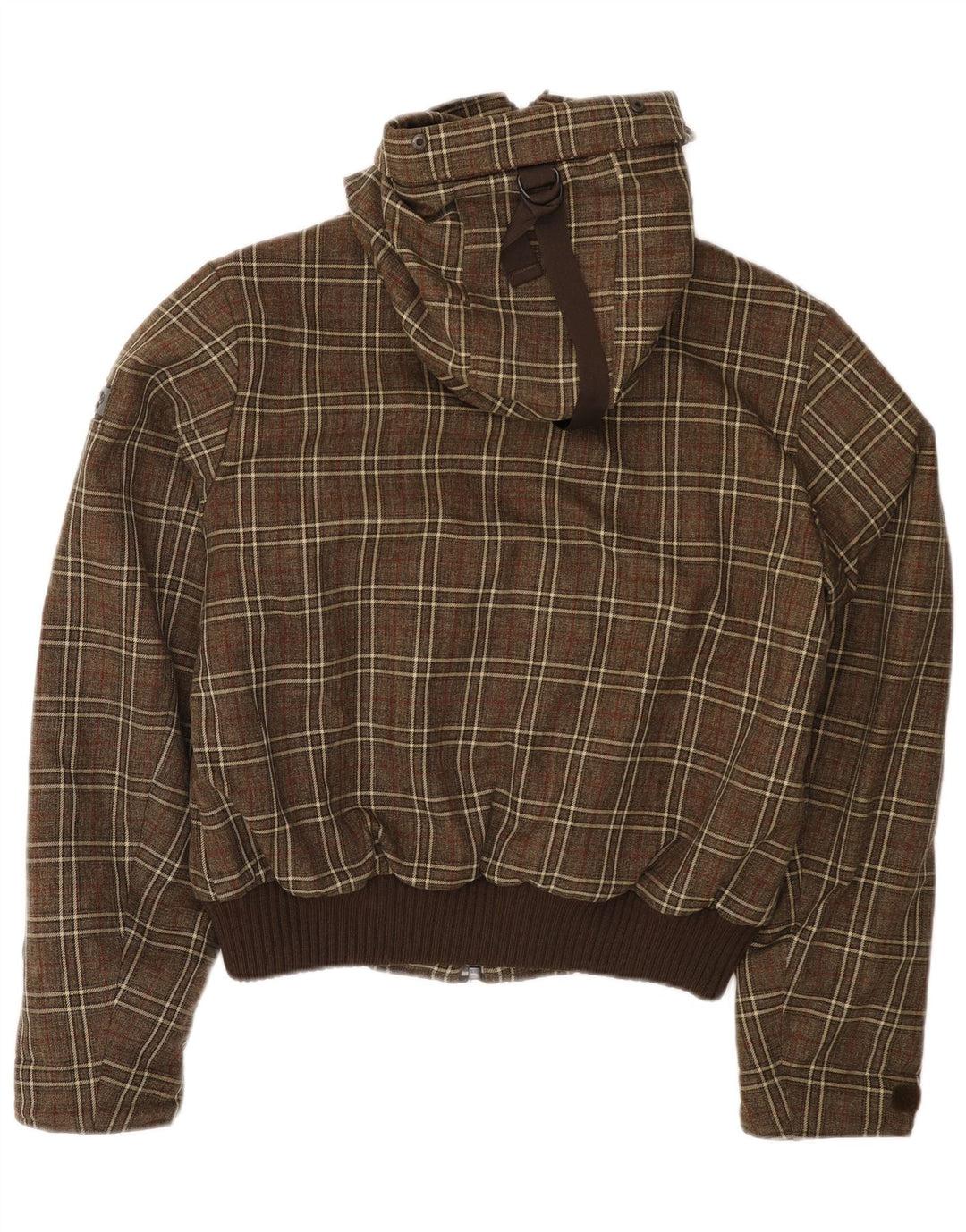 Мужская куртка-бомбер Canadiens с капюшоном UK 38, средний цвет хаки, полиэстер в клетку