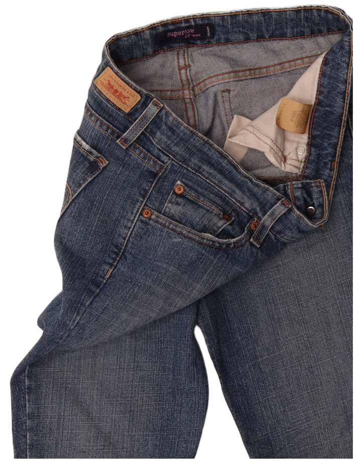 Женские джинсы LEVI'S 518 Super Low Bootcut США 7 Средний W30 L34 Синий хлопок