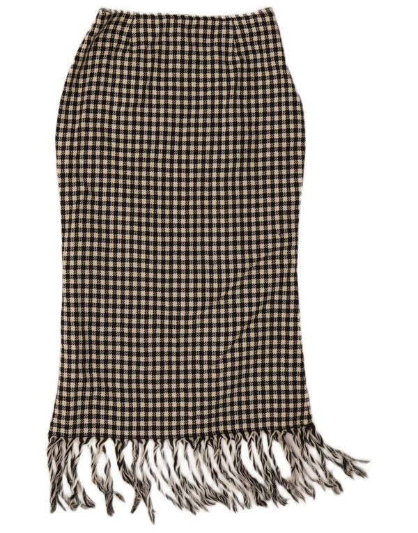 Винтажная женская юбка-миди с высокой талией IT 42 Medium W28 Черная клетка