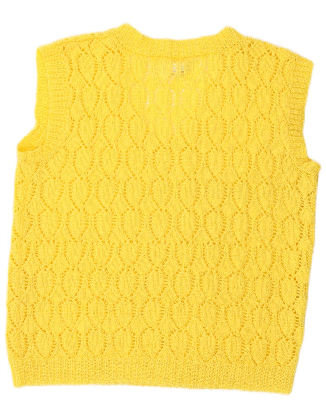 Винтажная женская майка-майка UK 14, средний желтый ретро