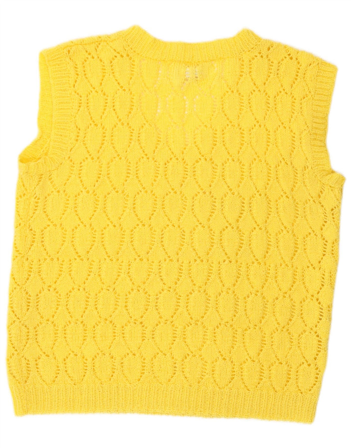 Винтажная женская майка-майка UK 14, средний желтый ретро